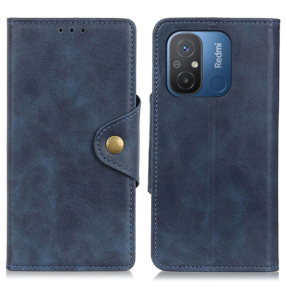 Flip Leather Phone Cover For Xiaomi Redmi 12C 4G 11A 4G Brass Buckle Phone Case with Stand Wallet Flip Leather Phone Cover For Xiaomi Redmi 12C 4G 11A 4G Brass Buckle Phone Case with Stand Wallet